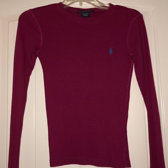 fitted long sleeve polo